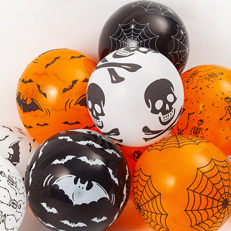 Halloween Skull Black Balloons (Set of Halloween Balloons)